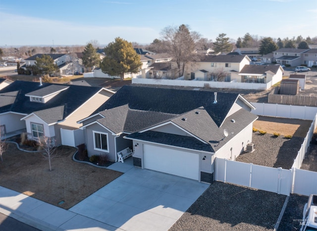 bird's eye view with a residential view