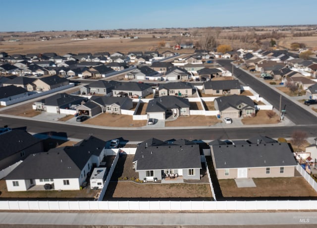 aerial view featuring a residential view