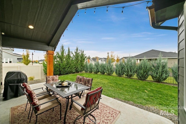 view of patio with area for grilling