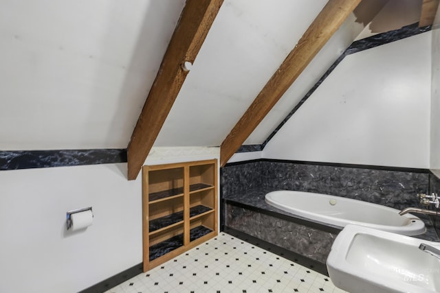 1011 E 1000 S, Albion, ID 83311 - full bathroom featuring a bath, a sink, and tile patterned floors
