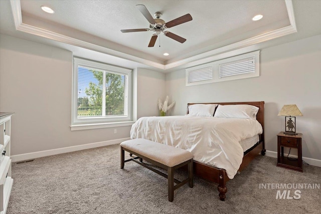 9753 W Wildbranch, Star, ID 83669 - bedroom with a raised ceiling, carpet floors, a ceiling fan, and recessed lighting