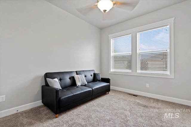 9753 W Wildbranch, Star, ID 83669 - sitting room featuring carpet, ceiling fan, and vaulted ceiling