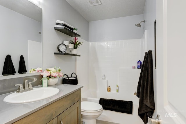 1987 S Defio Way, Meridian, ID 83642 - bathroom with vanity, a textured ceiling, and bathing tub / shower combination