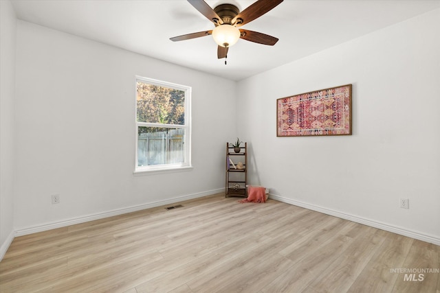 512 S Pelican Way, Meridian, ID 83642 - spare room with light wood-type flooring, a ceiling fan, and baseboards