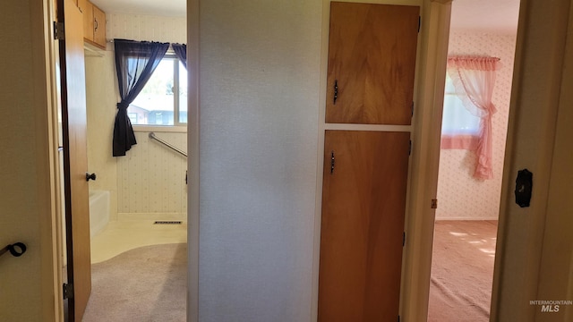 17 W 208 S, Burley, ID 83318 - corridor with carpet flooring and wallpapered walls