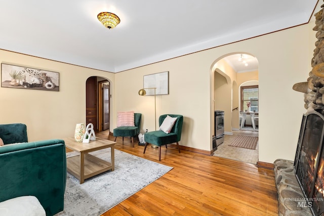 living room featuring hardwood / wood-style flooring