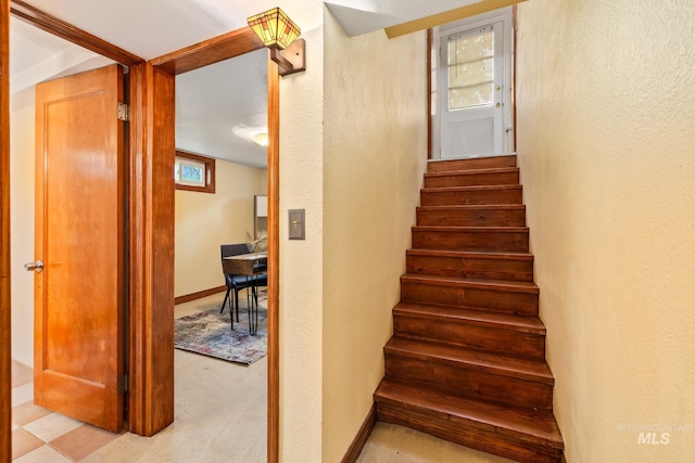 stairway with carpet