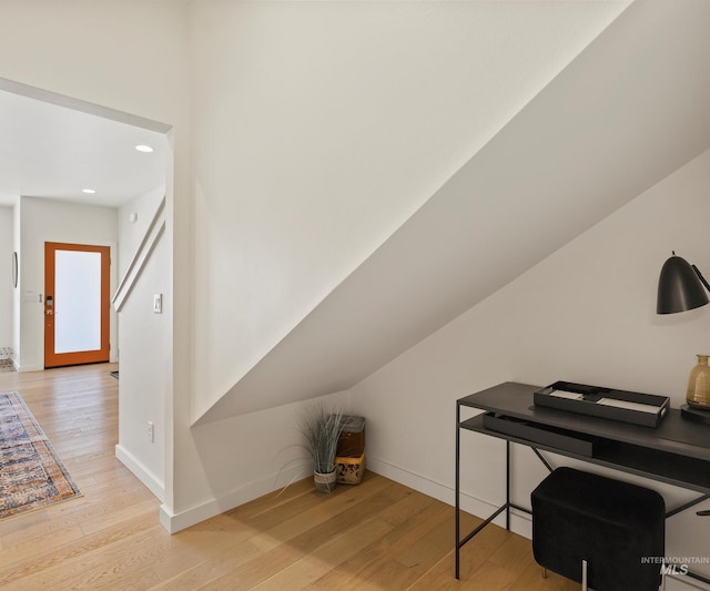 1681 W Idaho St, Boise, ID 83702 - office area featuring baseboards, wood finished floors, and recessed lighting