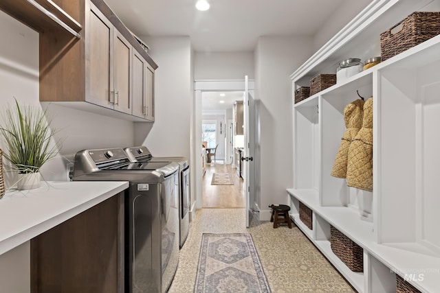 486 E Andes Dr, Kuna, ID 83634 - laundry area with separate washer and dryer, cabinet space, and recessed lighting