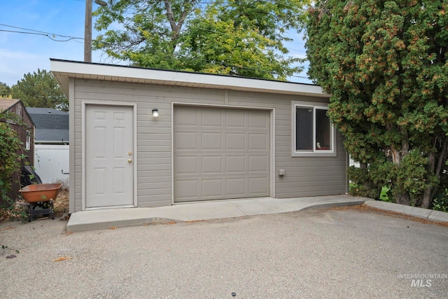 view of garage