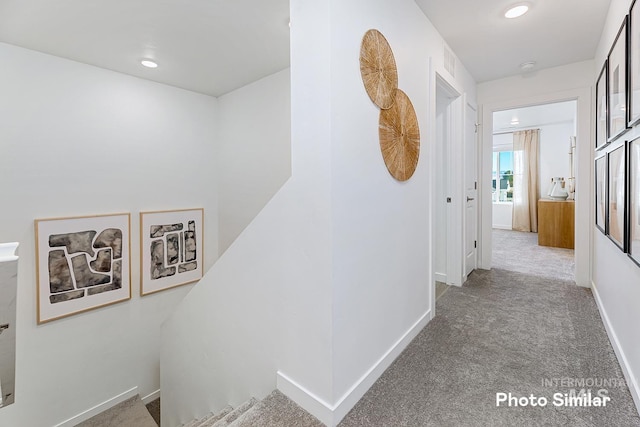 hallway with carpet