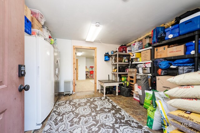 storage featuring radiator