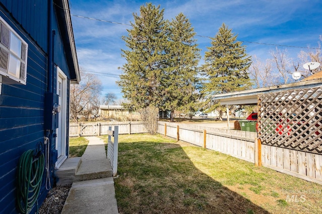 view of yard with fence