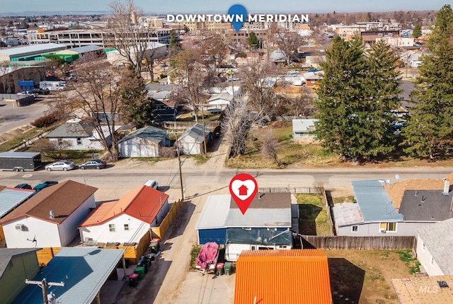 drone / aerial view with a residential view