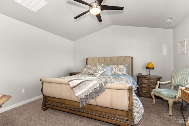 1417 Scranton Ave, Caldwell, ID 83605 - carpeted bedroom featuring vaulted ceiling, baseboards, and a ceiling fan