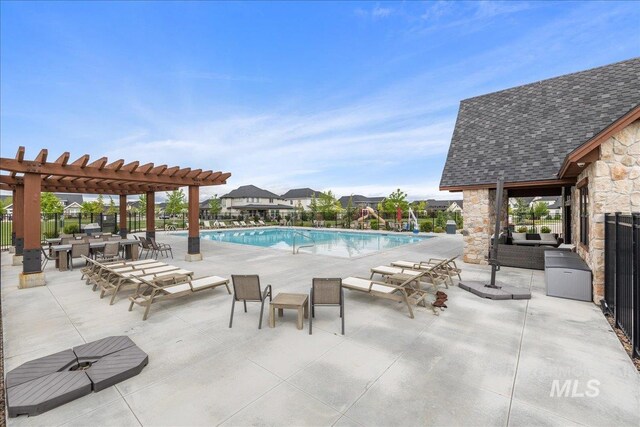 4923 W Canaston St, Meridian, ID 83646 - community pool with a pergola and a patio