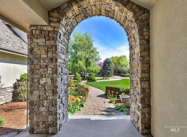 surrounding community with a yard