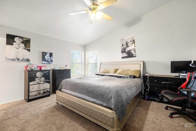 660 Teton, Mountain Home, ID 83647 - carpeted bedroom featuring a ceiling fan, baseboards, and vaulted ceiling