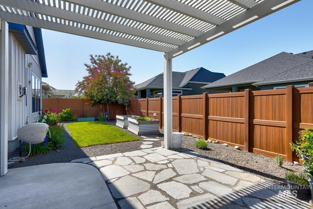 view of patio with a pergola