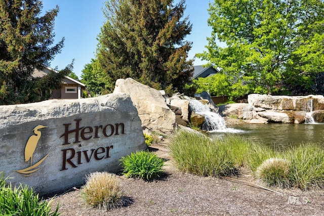 view of community sign