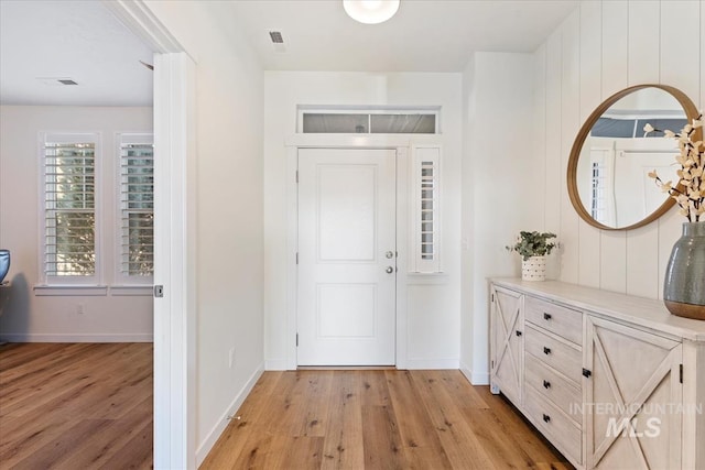 entryway featuring light hardwood / wood-style flooring and plenty of natural light