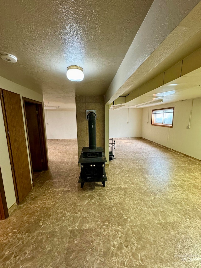 interior space featuring a textured ceiling