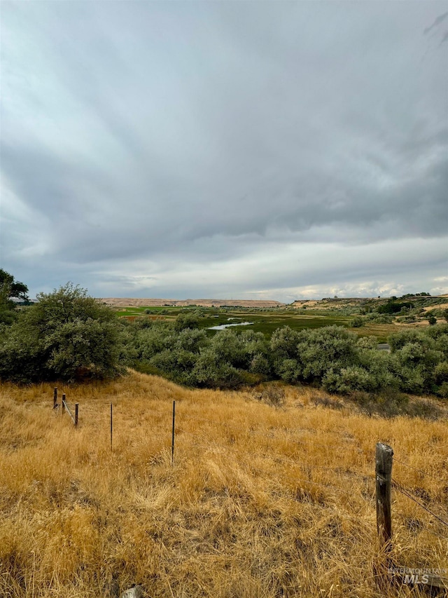 view of yard with a rural view