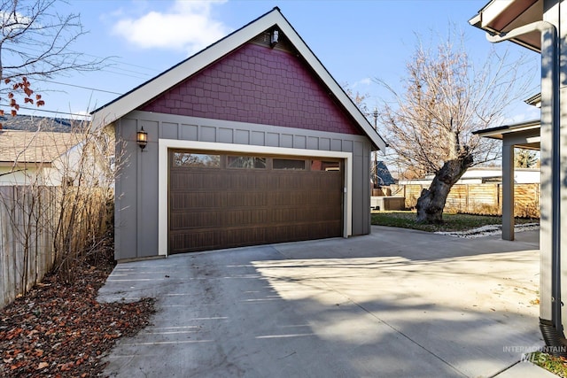 view of garage