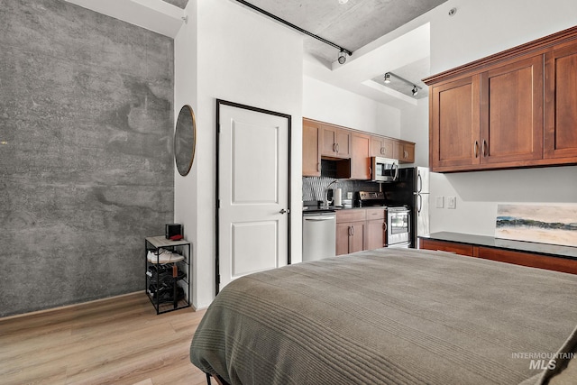 851 W Front St Unit 607, Boise, ID 83702 - bedroom with light wood-style floors and rail lighting