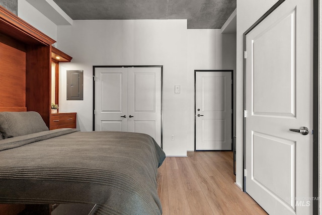 851 W Front St Unit 607, Boise, ID 83702 - bedroom featuring light wood finished floors, electric panel, and a closet