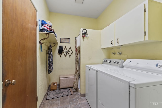 93 S Lancaster Dr, Nampa, ID 83651 - washroom featuring cabinet space, washing machine and dryer, and stone finish floors