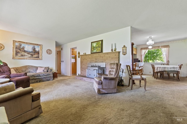 93 S Lancaster Dr, Nampa, ID 83651 - carpeted living area featuring a fireplace