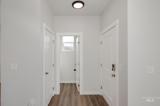 hallway featuring hardwood / wood-style floors