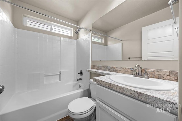 4991 N Sun Shimmer Ave, Meridian, ID 83646 - full bathroom with toilet, bathtub / shower combination, and vanity