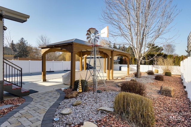 view of yard featuring a gazebo