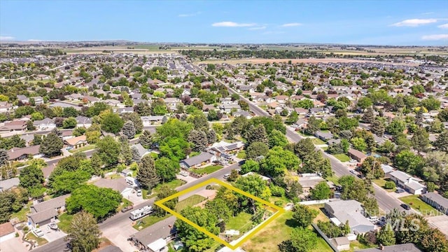 539 Rimview Dr, Twin Falls, ID 83301 - aerial perspective of suburban area featuring property parcel outlined