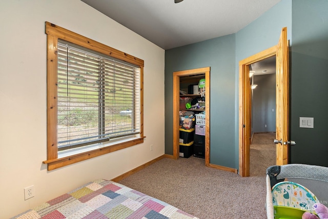 bedroom with carpet floors