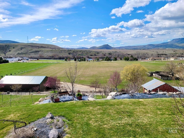 property view of mountains featuring a rural view