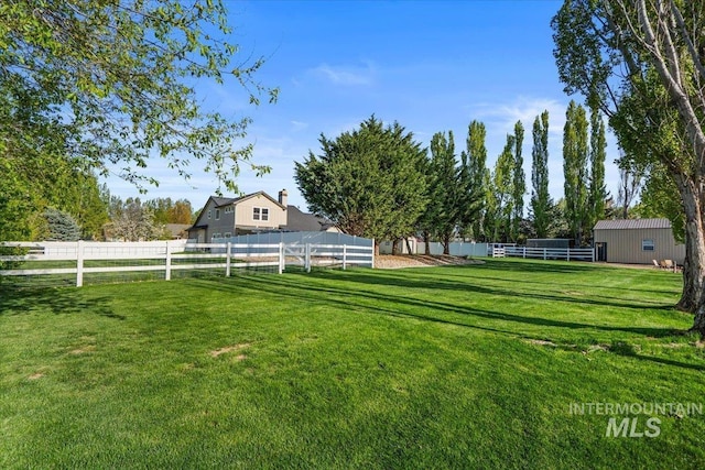 view of yard with fence