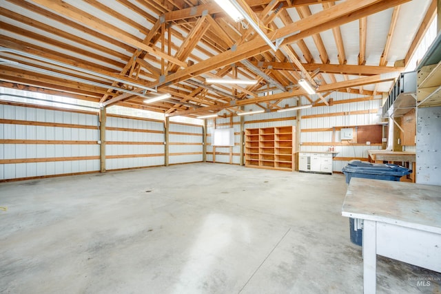 garage featuring metal wall