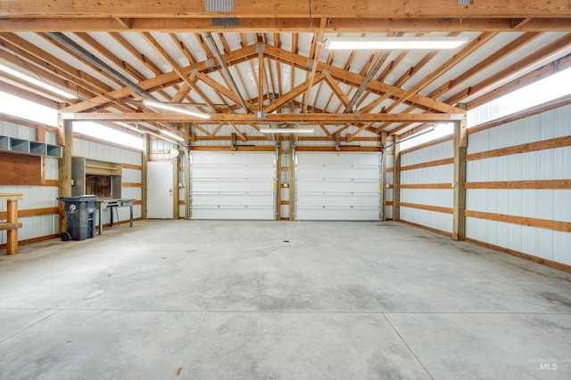 garage featuring metal wall