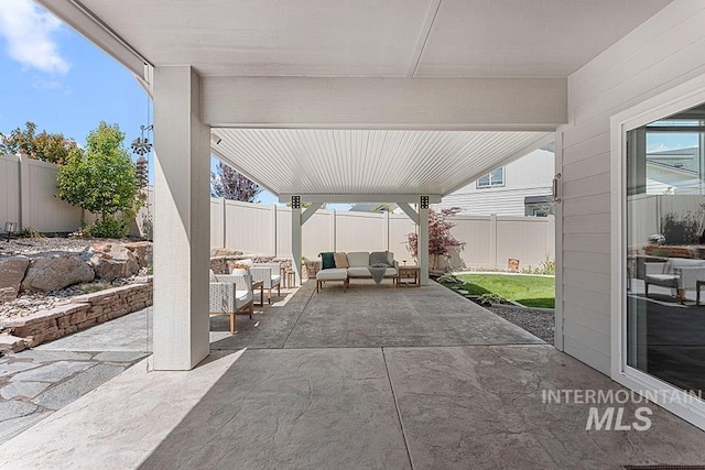 2251 N Garnet Creek Ave, Star, ID 83669 - fenced backyard featuring an outdoor hangout area and a patio area