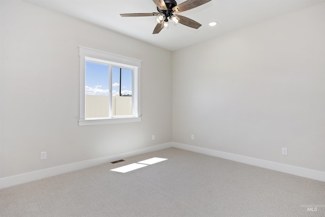 1442 Haizlee Way, Twin Falls, ID 83301 - spare room featuring light colored carpet, ceiling fan, and recessed lighting