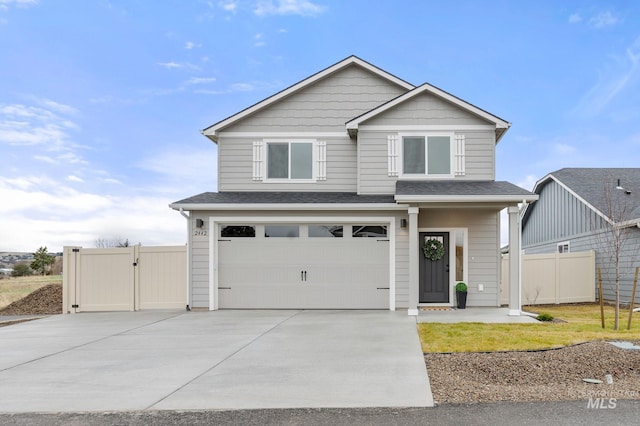 view of front facade with a garage