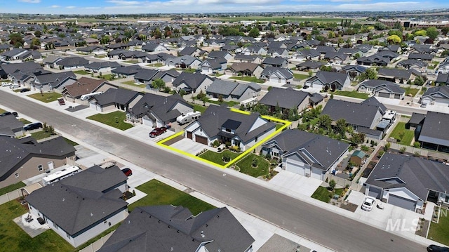 bird's eye view featuring a residential view