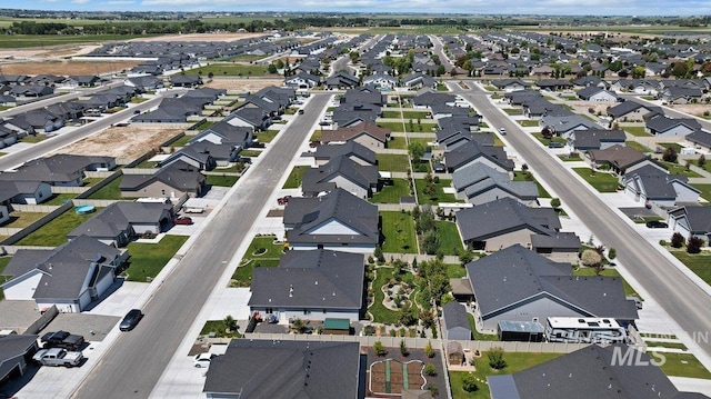 bird's eye view with a residential view