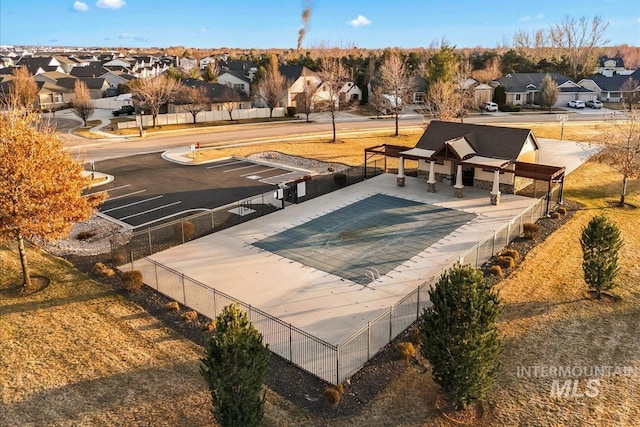 drone / aerial view with a residential view