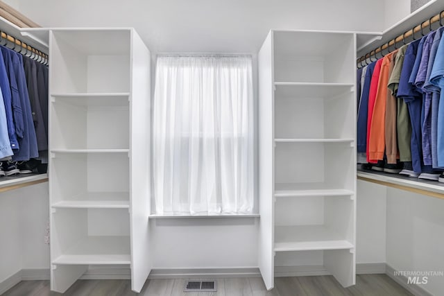 spacious closet with visible vents