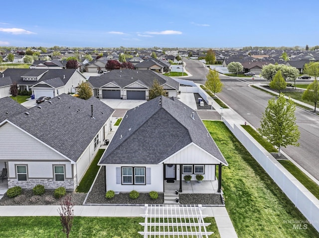 aerial view featuring a residential view