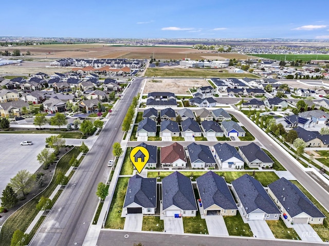 bird's eye view featuring a residential view